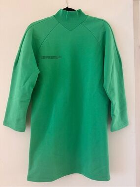 Pangaia Green Mock-Neck Mini Dress